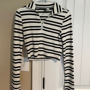 H&M striped crop top
